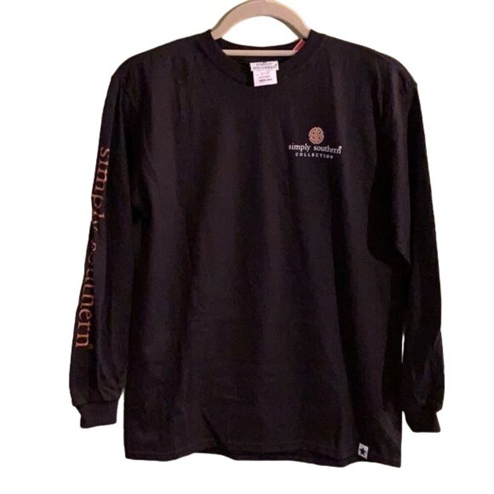 Youth Simply Southern Long Sleeves Tee Shirt, Size M (Youth), Color Black with G